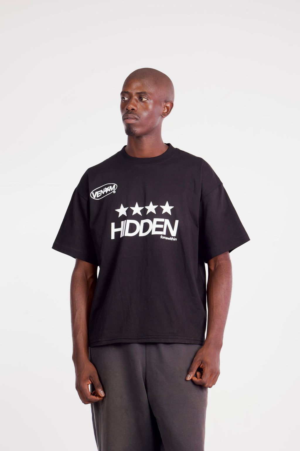HIDDEN FORCE TEE - WHITE & BLACK