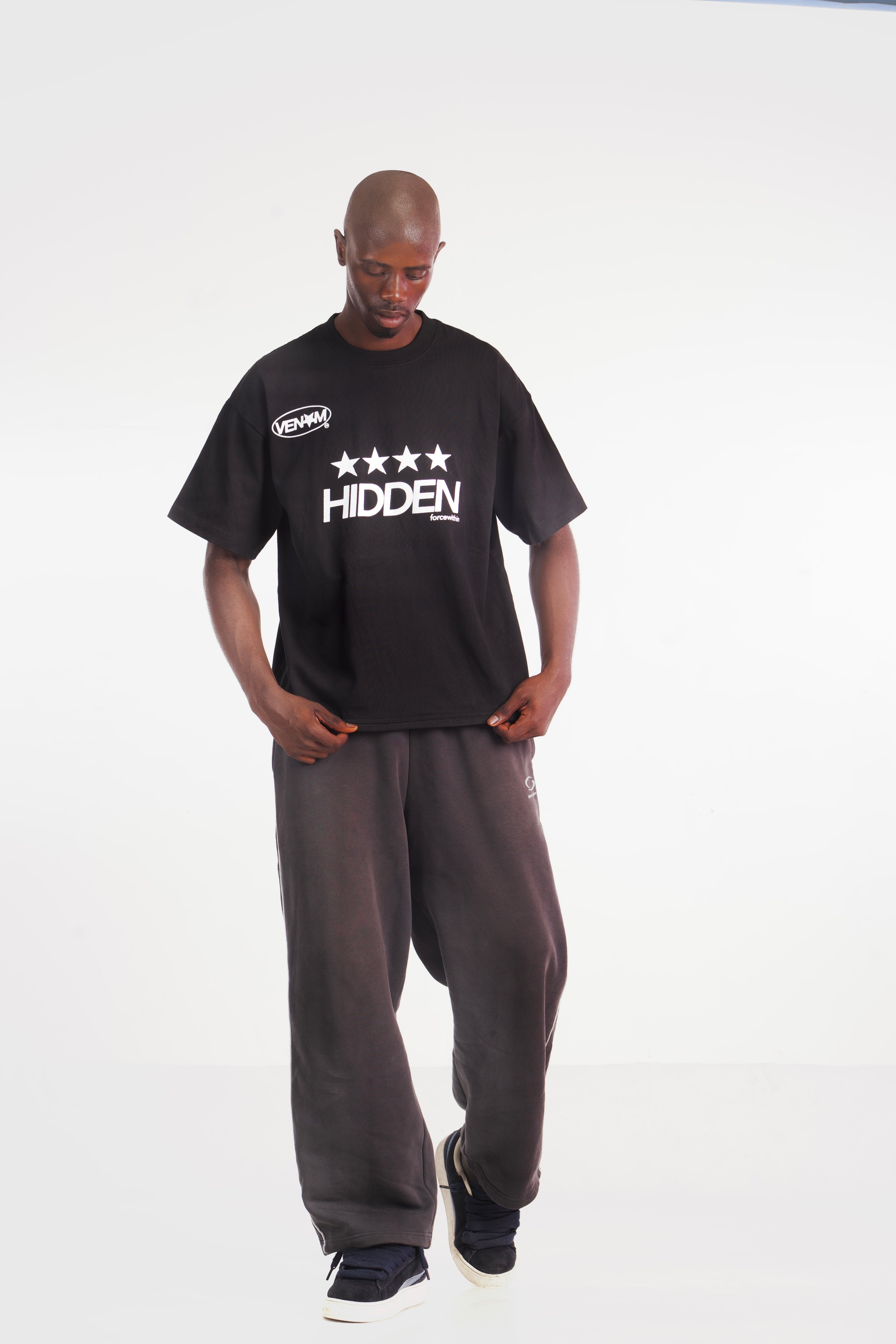 HIDDEN FORCE TEE - WHITE & BLACK