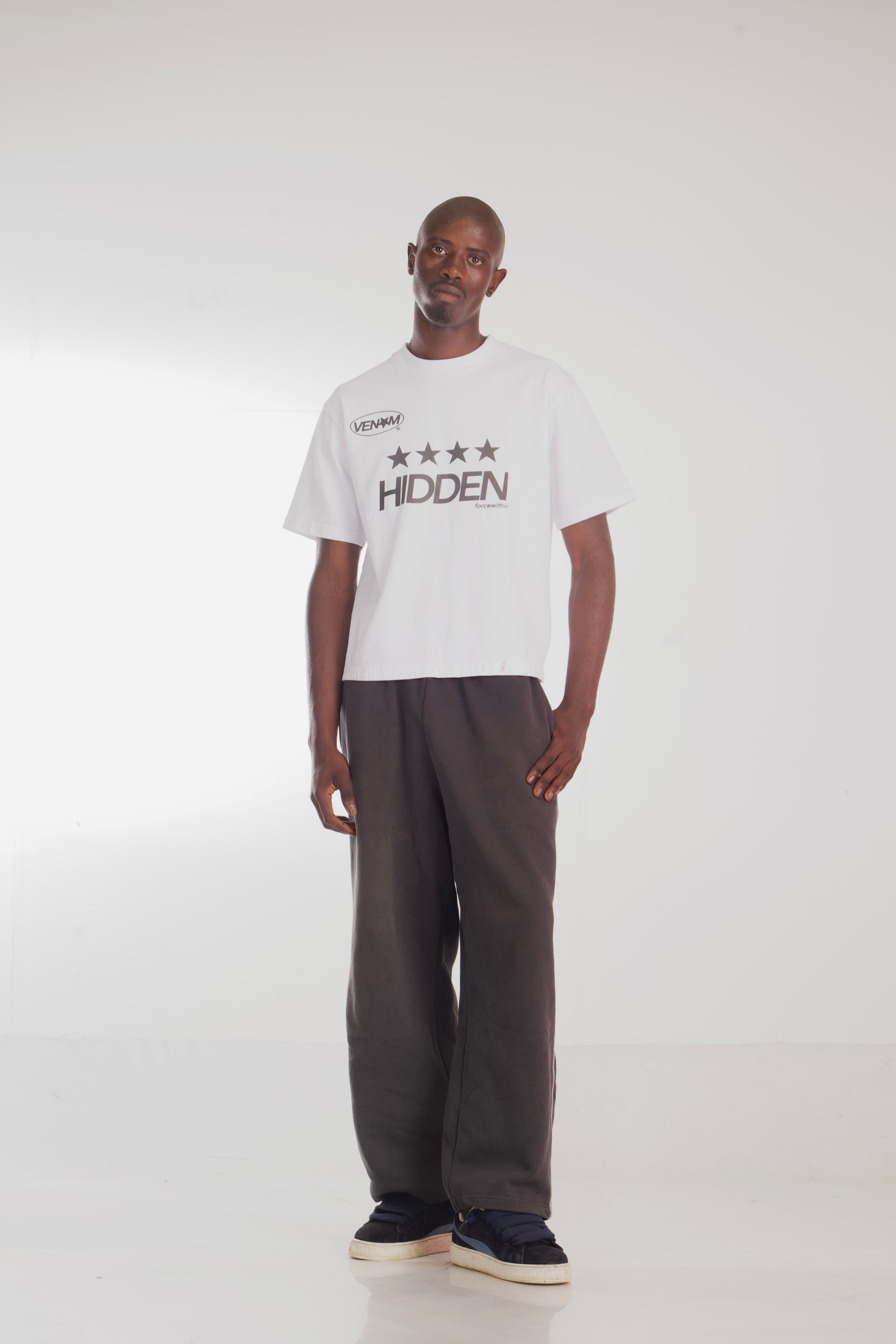 HIDDEN FORCE TEE - WHITE & BLACK